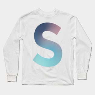 Gradient Letter S Initial Alphabet Long Sleeve T-Shirt